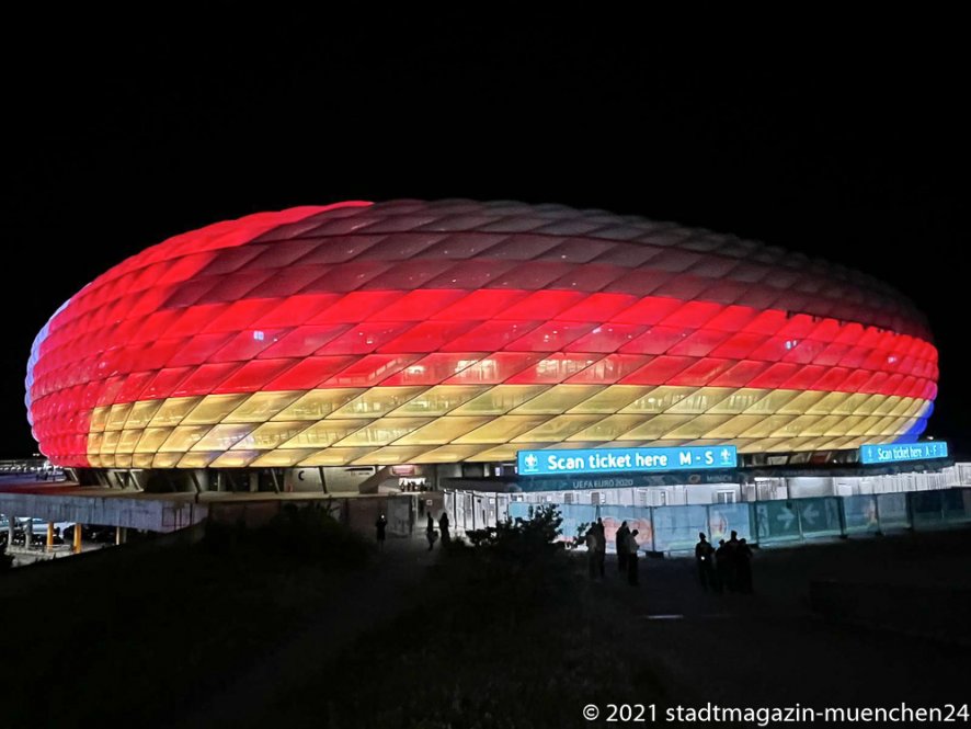Sonderbeleuchtung Arena zur EURO 2020
