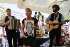 Bernhard Gruber, Bianca Bachmann, Bernhard Filser,(von li. nach re.), Brunnenfest am Viktualienmarkt in München 2018