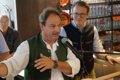 Rainer Maria Schiessler und Stefan Stifl (re.), Einweihung zum Stiftl im Tal in München 2018