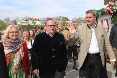 Yvonne Heckl, Clemens Baumgärtner, Dr. Markus Söder (von li. nach re.), Eröffnung Frühlingsfest auf der Theresienwiese 2022