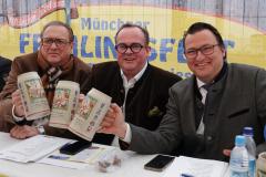 Robert Eckl, Clemens Baumgärtner, Peter Bausch (von re. nach li.), Pressekonferenz Frühlingsfest 2024