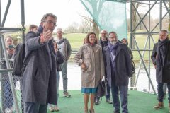 Andreas Horbelt, Marion Schöne, Anton Biebl (von li. nach re.), Eröffnung Jubiläumspavillon 50 Jahre Olympiapark am Olympiasee in München 2022