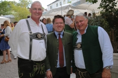 Franz Wamsler, Florian Post, Christian Schottenhamel (von li. nach re.), Filser Sommerfest im Café Reitschule in München 2018