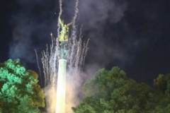 Feuerwerk beim Friedensengel Sommerfest auf der Plattform unter dem Friedensengel in München 2019