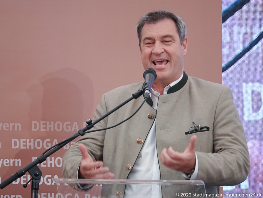 Dr. Markus Söder, Gastrofrühling des Dehoga auf dem Münchner Frühlingsfest im Festzelt Hippodrom 2022