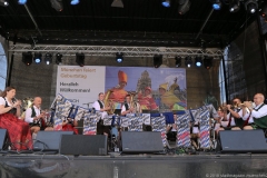 Blaskepelle Schöffelding, Handwerkerdorf beim Stadtgründungsfest am Odeonsplatz in München 2018