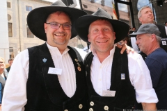 Werner Trollmann und Andreas Vollrath (re.), Handwerkerdorf beim Stadtgründungsfest am Odeonsplatz in München 2018