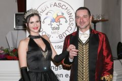 Alexandra II und Heiko I., Inthronisation Moosacher Faschingsclub in der Schießstätte in Allach 2021