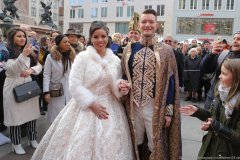 Prinzenpaar Moritz II. und Désireé I.,, Inthronisation der Narrhalla Prinzenpaare am Marienplatz in München 2020