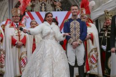 Prinzenpaar Moritz II und Désireé I., Inthronisation der Narrhalla Prinzenpaare am Marienplatz in München 2020