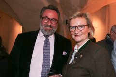 Stephan Kuffler und Angela Inselkammer, Jahresessen der Innenstadtwirte im Restaurant Palaiskeller im Hotel Bayerischer Hof in München 2020