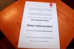 Karl Valentin Orden an Dieter Hallervorden 2021. Verleihung  im Schloßparktheater in Berlin 2023