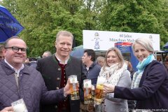 Clemens Baumgärtner, Andreas Steinfatt, Anja Berger, Katrin Habenschaden (von li. nacjh re.), 60 Jahre Maibaum am Viktualienmarkt in München 2022