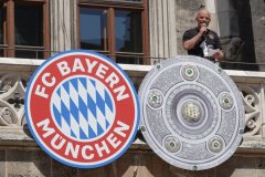 Meisterfeier FC Bayern am  Rathausbalkon in München 2022