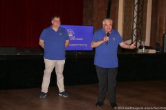 Werner Trollmann und Günther Grauer (re.), Schnuppertraining der Narrhalla Garde im Silbersaal im Deutschen Theater in München 2022