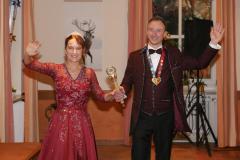 Prinzenpaar Steve I. und Ulrike I., Narrhalla besucht das BRK Seniorenheim Westkreuz in München 2023