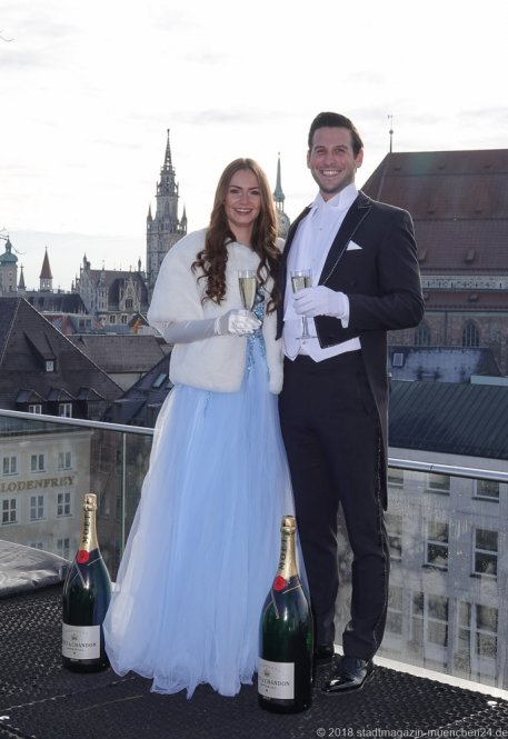 Sarah I. und Fabrician I., Narrhalla Jahreswechsel im Hotel Bayerischer Hof in München 2018