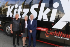 Josef Burger, Signe Reisch, Franz Gerstmayr (von li. nach re.), Pressekonferenz Kitz Ski am Flughafen in München 2019