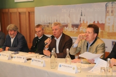 Paul Daly, Gregot Lemke, Dieter Reiter, Thomas Vollmer (von li. nach re.), Prerssekonferenz Munich Unplugged im Donisl in München 2019