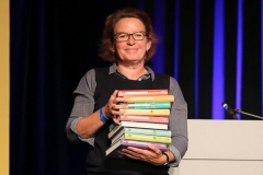 Margit Auer, Verleihung der Poetentaler im Wirtshaus im Schlachthof in München  2018