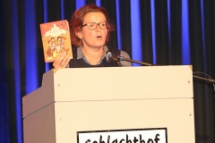 Margit Auer, Verleihung der Poetentaler im Wirtshaus im Schlachthof in München  2018