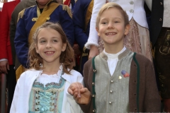 Kinderprinzenpaar Juli I. und Marcus I., Proklamation Narrhalle Prinzenpaar 2019 am Viktualienmarkt in München 2018