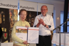 Anita Albus und Dr. Hans-Georg Küppers, Schwabinger Kunsttpreis im Casino der Stadtsparkasse München Ungererstraße 2019