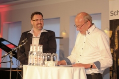 André Hartmann und Dr. Hans-Georg Küppers (re.), Schwabinger Kunsttpreis im Casino der Stadtsparkasse München Ungererstraße 2019
