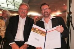 Christian Ude und André Hartmann (re.), Schwabinger Kunsttpreis im Casino der Stadtsparkasse München Ungererstraße 2019