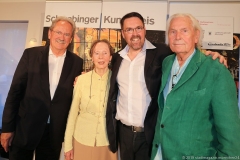 Christian Ude, Anita Albus, André Hartmann Ingo Maurer (von li. nach re.), Schwabinger Kunsttpreis im Casino der Stadtsparkasse München Ungererstraße 2019