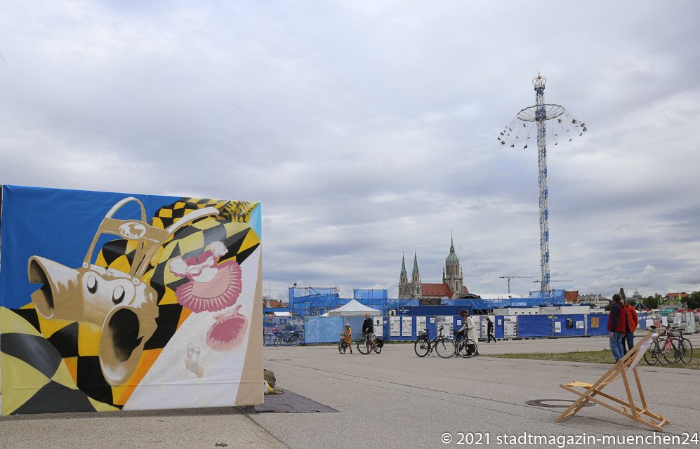Sommer in der Stadt, Graffiti auf der Theresienwiese, Loomit 2021