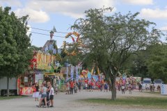 Kindereisenbahn, Sommer in der Stadt auf dem Tollwoodgelände im Olympiapark in München 2020