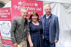 Gregor Lemke, Petra Reiter, Dieter Reiter (von li. nach re.), Sommerfest der Innenstadtwirte im Rathaus Prunkhof in München 2023