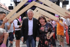 Petra und Dieter Reiter,  Handwerkerdorf am Odeonsplatz beim Stadtgründungsfest in München 2019