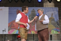Uli Florl und Paul Daly (re.), Irish-Bayrisch am Handwerkerdorf am Odeonsplatz beim Stadtgründungsfest in München 2019