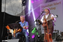 Dieter Reiter und Paul Daly (re.), Stadtgründungsfest am Marienplatz in München 2019