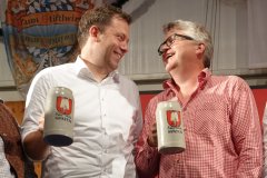 Lars Klingbeil und Dr. Karl Ibscher (re.), Truderinger Festwoche SPD Veranstaltung 2022