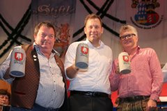 Franz Risch, Lars Klingbeil, Dr. Karl Ibscher (von li. nach re.), Truderinger Festwoche SPD Veranstaltung 2022
