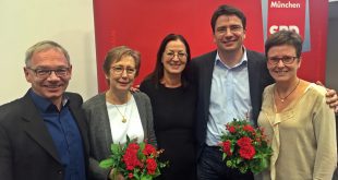 SPD München Vorstand Roland Fischer, Heide Rieke, Claudia Tausend, Florian von Brunn, Isabell Zacharias