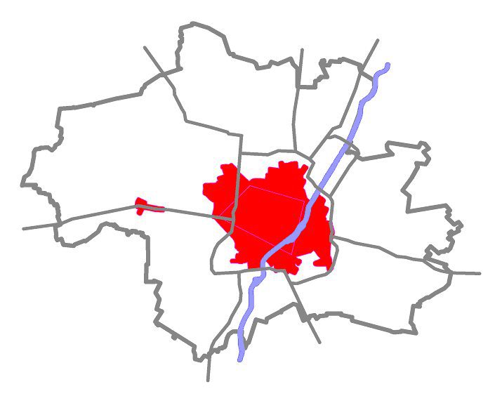 Vollanschlussgebiet (rot) München, Räumpflicht und Streupflicht im Winter