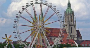 Frühlingsfest München Riesenrad und Paulskirche