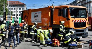 AWM Müll-Lastwagen überrollt Radler am Sendlinger Torplatz