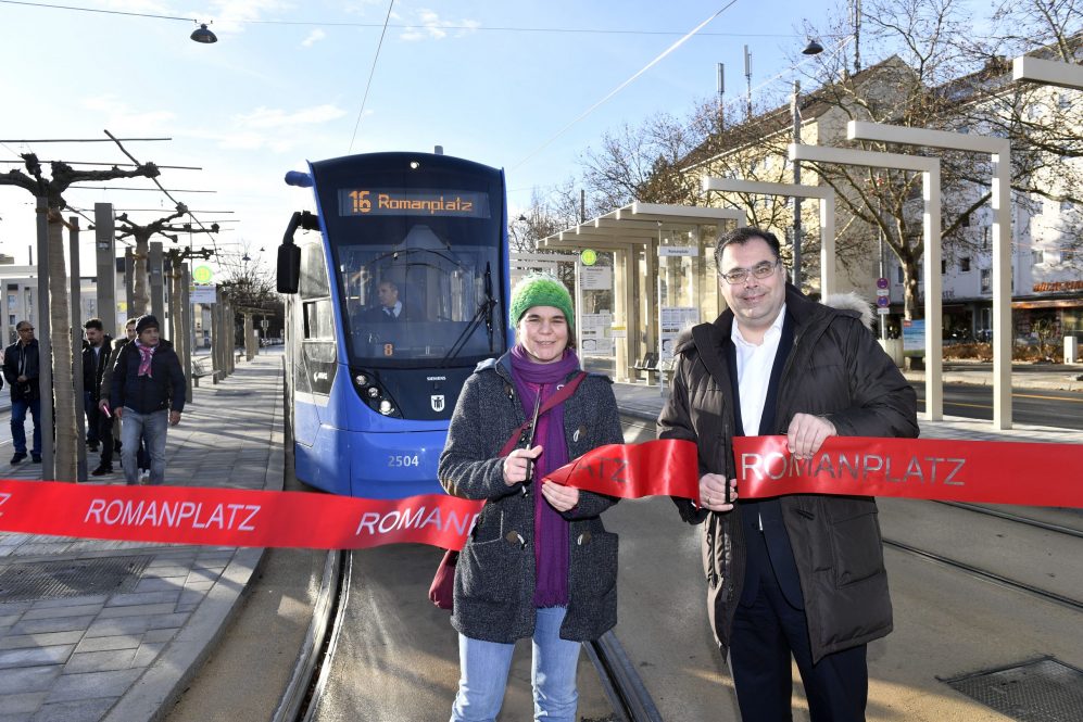 Tram Station Romanplatz in München wiedereröffnet 