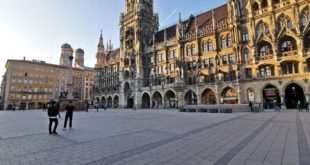 Verwaister Marienplatz München während der Coronakrise