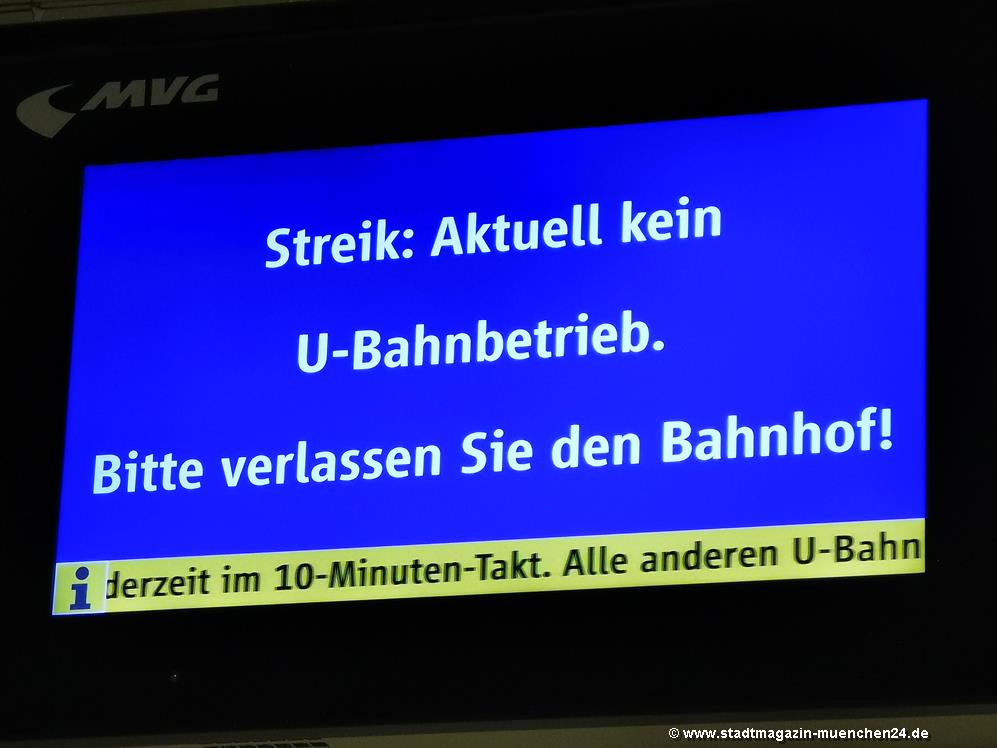 Warnstreik U-Bahn MVG München